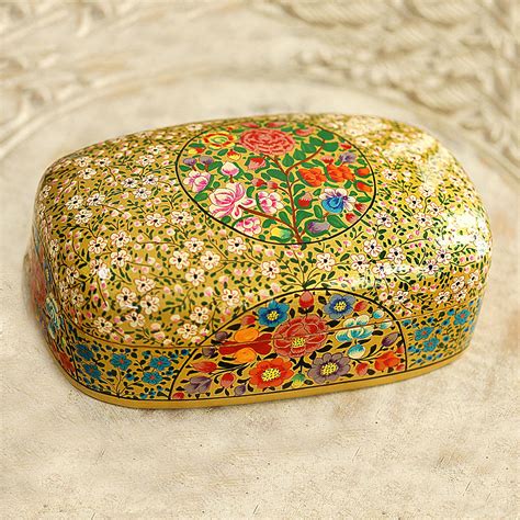 papier mache covered box hand painted metal inside kasmir|Papier Mache Kashmir .